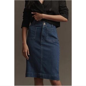 Maeve The Colette Denim Edition Pencil Skirt by Anthropologie